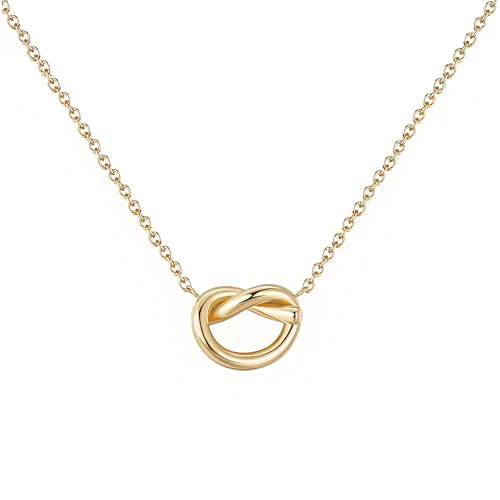 Kritz Damen Halskette Verflochtener Kreis in Knoten infinity - Anhänger Ring Liebe Freundschaft mit Verstellbare Kette - Modisches Geschenk für Frauen von Kritz