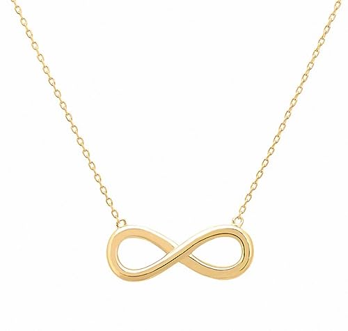 Kritz Damen Unendlich Halskette Gold Silber Rosegold - Anhänger Unendlichkeit Zeichen Infinity mit Verstellbare Kette - Schmuck Modisches Geschenk für Frauen von Kritz
