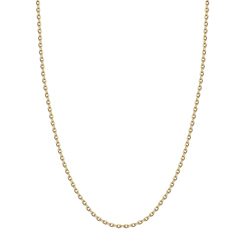 Kritz Gold Ankerkette Feine Breite 1,5MM für Damen Frauen - Halskette vergoldet Goldplattiert 18K Länge 40/55 Cm Paris Schmuck Geschenke (55) von Kritz