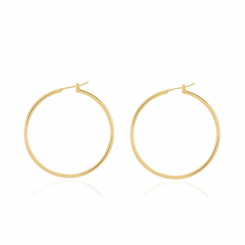 Kritz Ohrringe Damen Creolen Dünne in Gold Hypoallergen - Ohrringe Endlos Creolen Kreis Groß 30/40/50/70mm Edelstahl Vergoldet - Schmuck Geschenke für Frauen (70mm) von Kritz