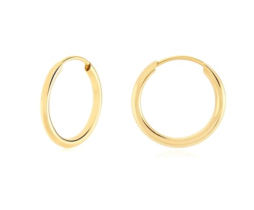 Kritz Ohrringe Damen Creolen Kleine in Gold Hypoallergen - Huggie Helix Cartilage Piercing 8/10/12/14mm für Ohr - Schmuck Geschenke für Frauen (10mm) von Kritz