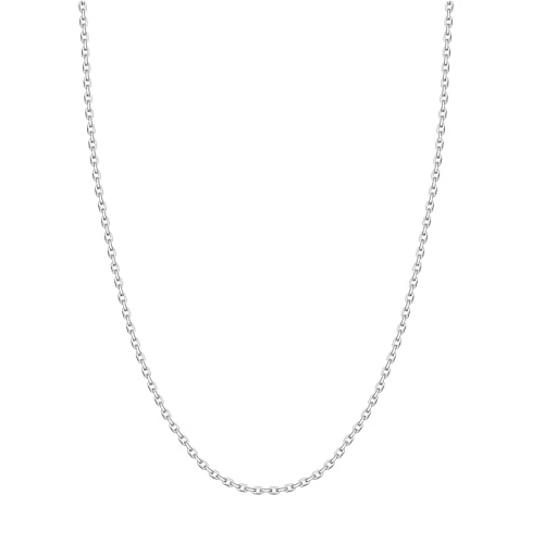 Kritz Silber Ankerkette Feine Breite 1,5MM für Damen Frauen Mädchen - Halskette Edelstahl Silberplattiert 18K Länge 45 bis 55 Cm - Schmuck Geschenke (55) von Kritz