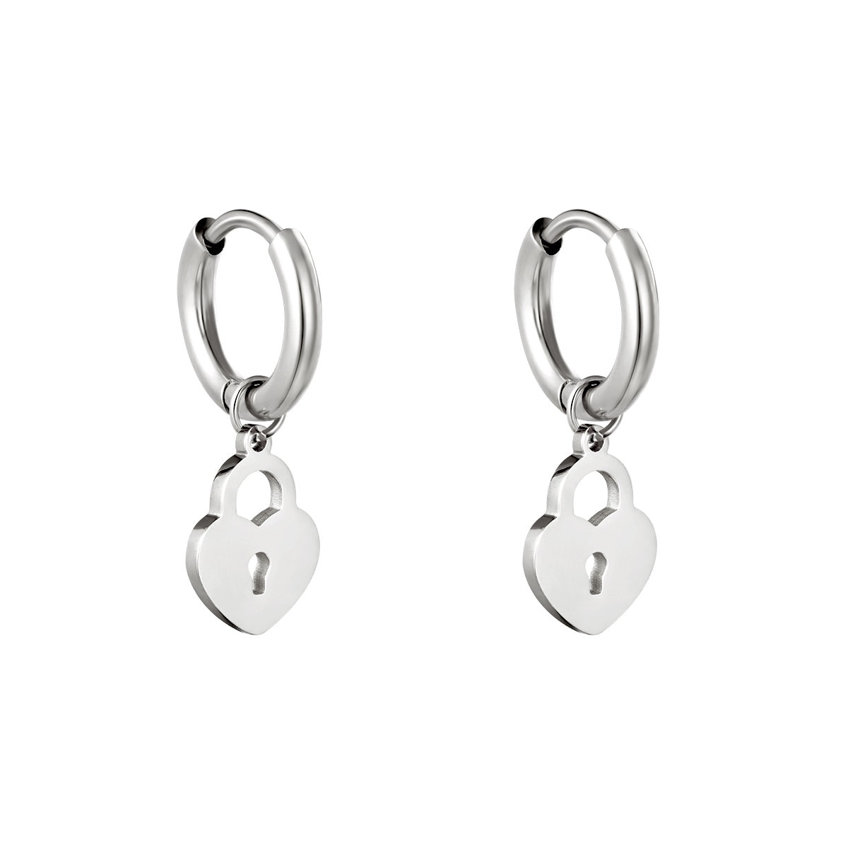 Ohrringe Locked Heart | in Silber Oder Gold Aus Edelstahl von Krivej
