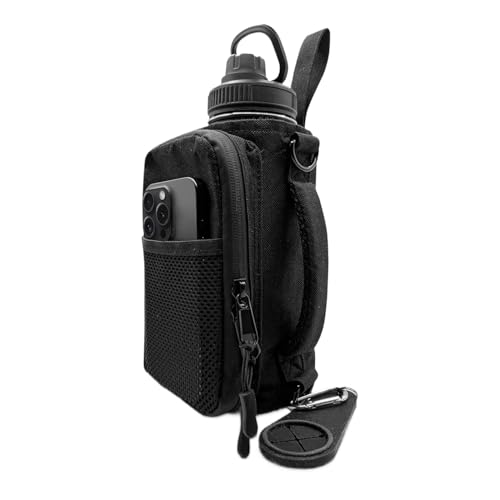 Krmoau Wasserflaschenhalter mit Trageriemen, Magnetische Trinkflaschen-Tasche, Sporttasche & Organizer Für Outdoor Camping Wandern Radfahren von Krmoau