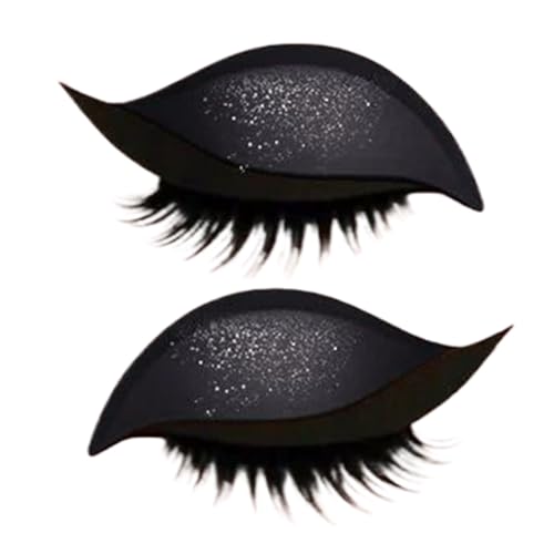 Lazy Eye Shadow Wimpernpatch, 2-in-1 Wiederverwendbare Lidschatten Und Wimpern Make-up Aufkleber, Lang Anhaltende Schminkvorlagen Für Eyeliner Und Lidschatten Mit Einfacher Anwendung von Krmoau