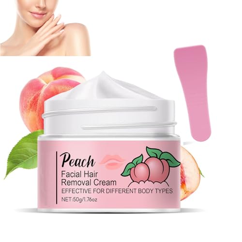 Krmspe Peach Facial Hair Removal Cream 50g - Fast Soothing Facial Hair Remover for Women with Scraper Tool, Gentle Formula with Vitamin E for Sensitive Skin, Suitable for Face - Upper Lip and Chin Krmspe Peach Facial Hair Removal Cream 50g - Fast Soothing Facial Hair Remover for Women with Scraper Tool, Gentle Formula with Vitamin E for Sensitive Skin, Suitable for Face - Upper Lip and Chin von Krmspe