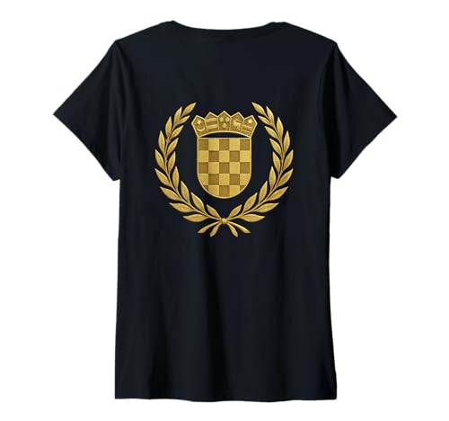 Damen Kroatien Wappen – Hrvatski Grb T-Shirt mit V-Ausschnitt von Kroatien Flagge, Tshirts & Co.