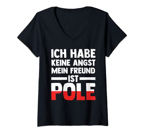 Damen Ich habe keine Angst mein Freund ist Pole T-Shirt mit V-Ausschnitt Damen Ich habe keine Angst mein Freund ist Pole T-Shirt mit V-Ausschnitt von Kroatien Pole Kroatisch Geschenk