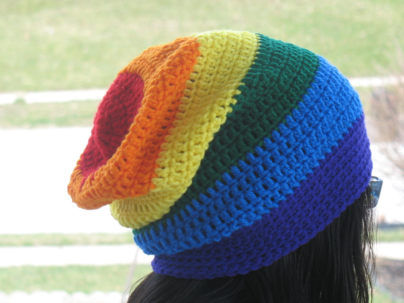 Regenbogen-Hut/Häkeln Regenbogen Slouchy Hut Regenbogen-Beanie Für Erwachsene St Patrick Tagesmütze Herren Wintermütze Damenmütze von KrochetbyKrishani