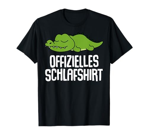 Offizielles Schlafshirt Herren Krokodil Lustig Geschenk Fun T-Shirt von Krokodil Shirt Schlafshirt Damen Lustige T-Shirts
