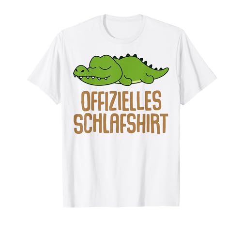 Offizielles Schlafshirt Herren Krokodil Lustig Geschenk Fun T-Shirt von Krokodil Shirt Schlafshirt Damen Lustige T-Shirts