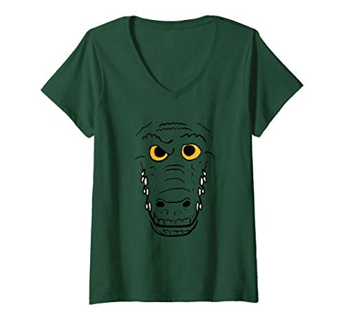 Damen Krokodil Kostüm Geschenk für einen echten Alligator Fan T-Shirt mit V-Ausschnitt Damen Krokodil Kostüm Geschenk für einen echten Alligator Fan T-Shirt mit V-Ausschnitt von Krokodil & Alligator Kostüm Geschenk