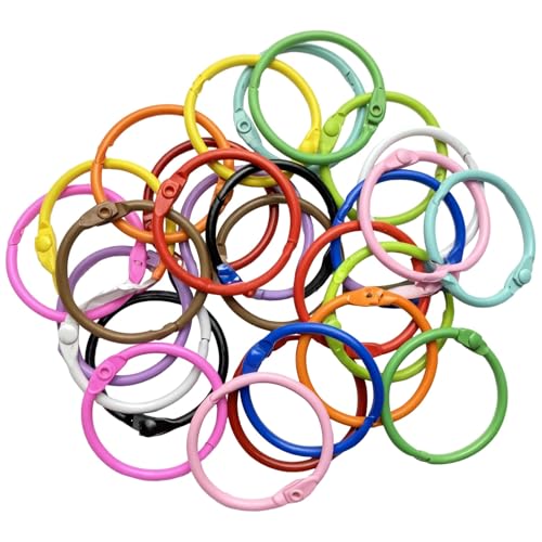 100 Stück robuste Buchbinderringe aus Stahl in verschiedenen Farben, lose Blätter für Scrapbooking, Lernkarten, Mustermuster und DIY-Projekte von Kronabelle
