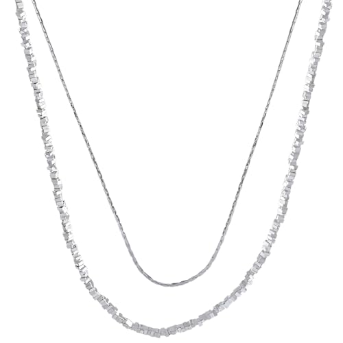 Kronabelle 2-in-1 Silber geschichtete Halskette für Frauen, 40 + 5 cm verstellbare Legierungskette, hypoallergen, elegantes, minimalistisches Design für den täglichen Gebrauch von Kronabelle