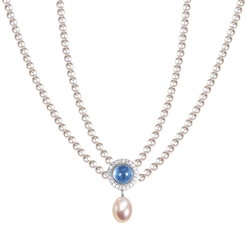 Kronabelle Doppellagige Goldperlenkette für Damen, S925 Sterlingsilber mit 14 Karat Vergoldung, verstellbare 14+2-Kette, perfekt zum Verschenken von Kronabelle