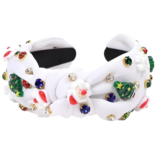 Kronabelle Weihnachts-Strass-Stirnband, festliches Weihnachtsmann-Schneeflocken-Haar-Accessoire, mit Kristallverzierung, ideal für Partys und Feiern von Kronabelle