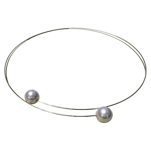 Zierliches Halsband mit Kunstperlen und 18 Karat vergoldetem Metall, minimalistischer Damen-Schmuck, ideal zum Verkleiden oder Verkleiden von Kronabelle