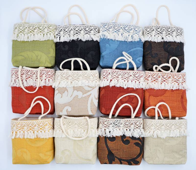 Kleine Handtasche Mit Griffen Und Spitzenband, Rote Mini-Tasche, 10x12 cm, Ostern Geschenk, Muttertag Weihnachten Geschenk von Kronafokus