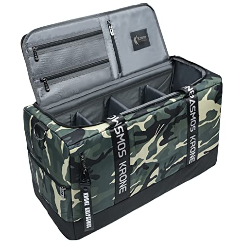 Krone, Kalpasmos-Camo Sneakerhead-Geschenk, Outdoor-Sporttasche, Turnbeutel, multifunktionale Reisetasche mit 3 verstellbaren Trennwänden und Schultergurt, aus Nylon, grün camo von Krone Kalpasmos