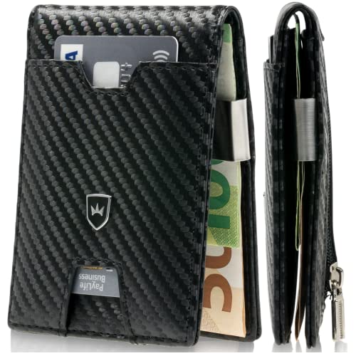 Kronenschein® Slim Wallet mit Münzfach & RFID Schutz I Geldbörse Herren & Damen klein I Portmonee mit Geldklammer I Mini Geldbeutel I Kartenetui I Karten Portemonnaie I Kreditkartenetui von Kronenschein