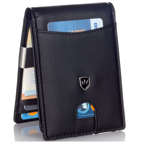 Kronenschein® Slim Wallet mit Münzfach & RFID Schutz I Geldbörse Herren & Damen klein I Portmonee mit Geldklammer I Mini Geldbeutel I Kartenetui I Karten Portemonnaie I Kreditkartenetui von Kronenschein