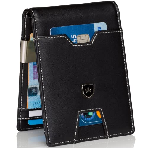 Kronenschein® Slim Wallet mit Münzfach & RFID Schutz I Geldbörse Herren & Damen klein I Portmonee mit Geldklammer I Mini Geldbeutel I Kartenetui I Karten Portemonnaie I Kreditkartenetui von Kronenschein