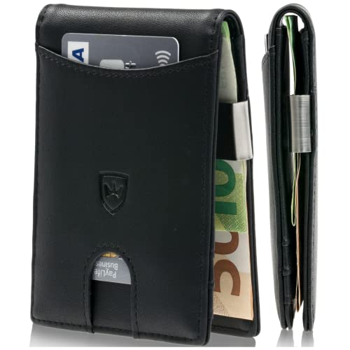 Kronenschein® Slim Wallet mit RFID Schutz I Geldbörse Herren & Damen klein I Portmonee mit Geldklammer I Mini Geldbeutel I Kartenetui I Karten Portemonnaie I Kreditkartenetui von Kronenschein