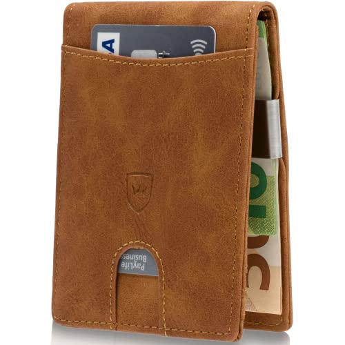 Kronenschein® Slim Wallet mit RFID Schutz I Geldbörse Herren & Damen klein I Portmonee mit Geldklammer I Mini Geldbeutel I Kartenetui I Karten Portemonnaie I Kreditkartenetui von Kronenschein