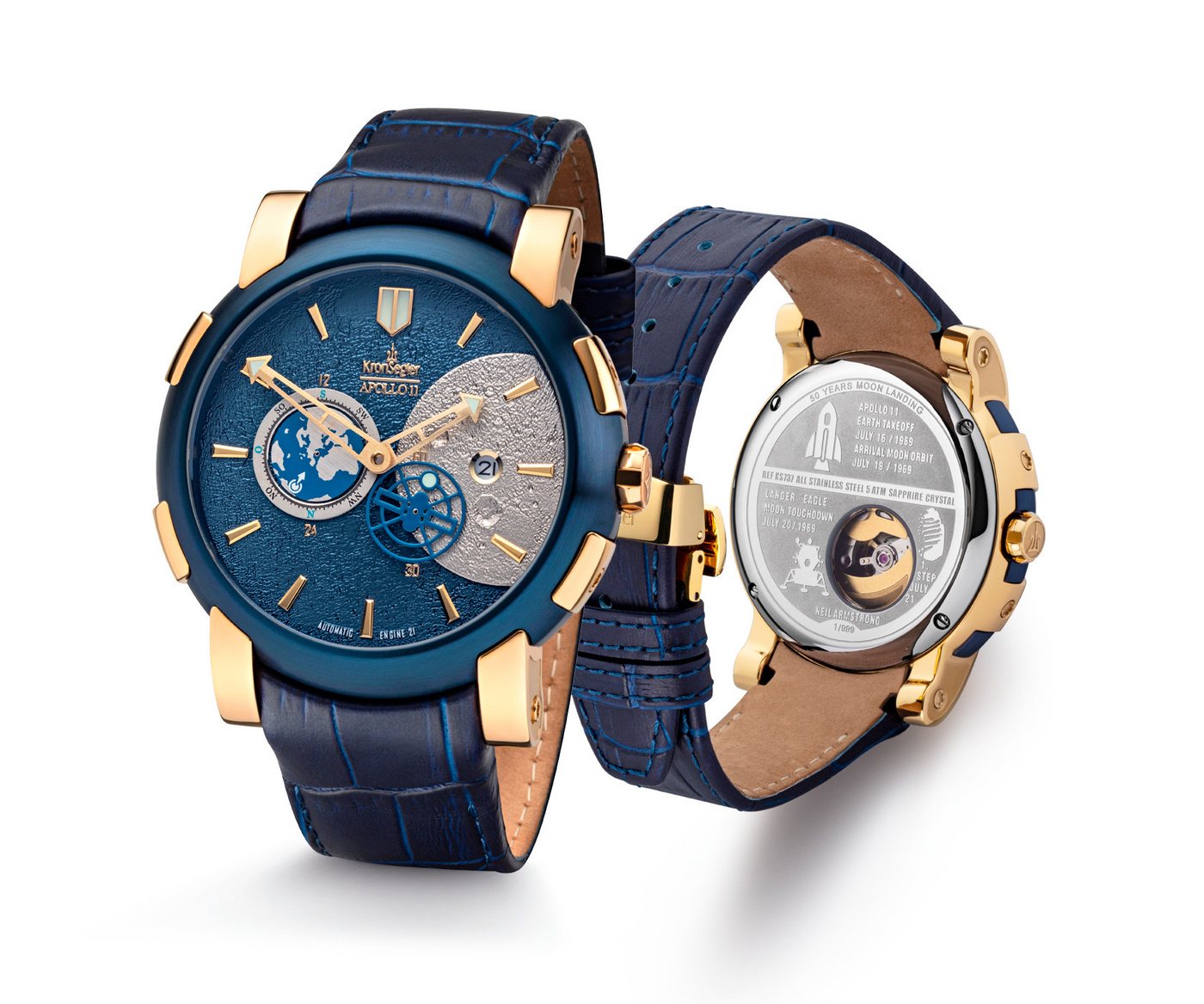 Kronsegler Automatikuhr Apollo 11 Herrenuhr mit Saphirglas von Kronsegler