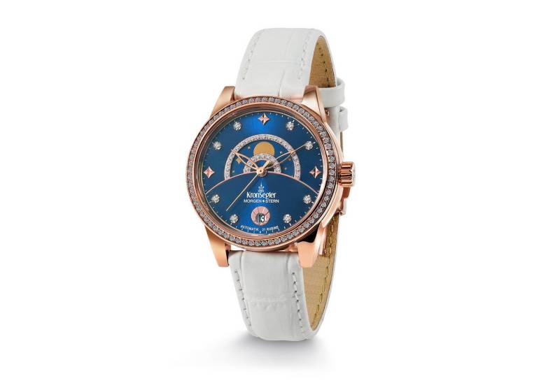 Kronsegler Automatikuhr Morgenstern Damenuhr, mit kratzfestem Saphirglas und Zirkoniasteinen von Kronsegler
