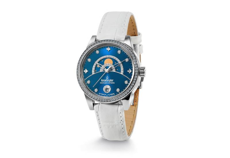 Kronsegler Automatikuhr Morgenstern Damenuhr, mit kratzfestem Saphirglas und Zirkoniasteinen von Kronsegler