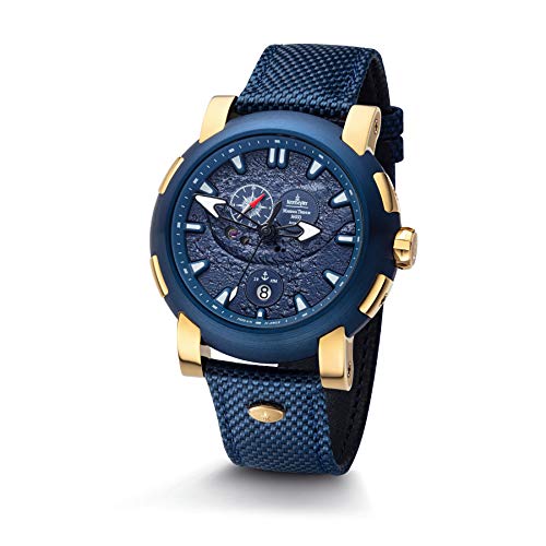 Kronsegler Mariana Trench Herren Armbanduhr Automatik wasserdicht Gold-Blau von Kronsegler