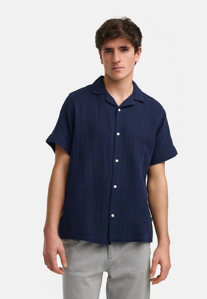 Kronstadt Kurzarmhemd Herren KSAvery Herrenhemd Kurzarm luftig-leicht durch doppellagigen Musselin von Kronstadt