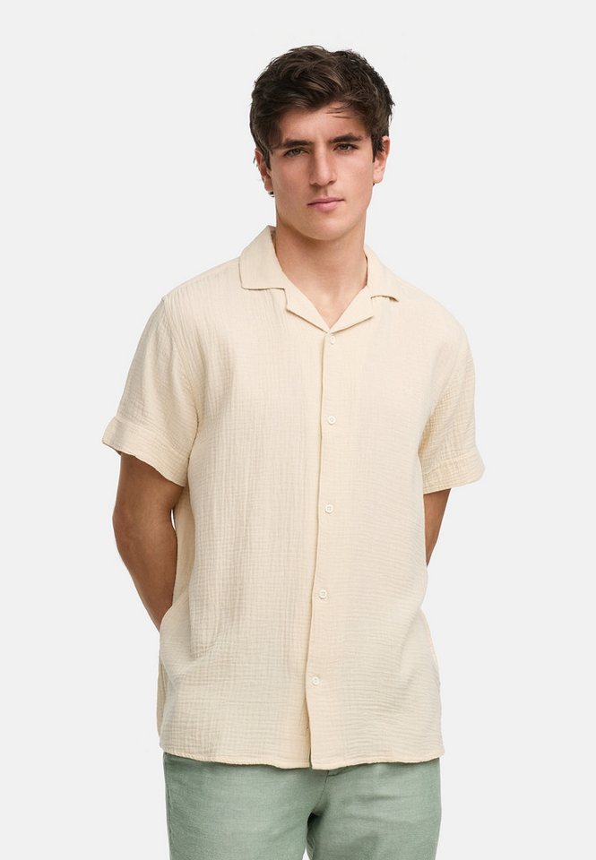 Kronstadt Kurzarmhemd Herren KSAvery Herrenhemd Kurzarm luftig-leicht durch doppellagigen Musselin von Kronstadt