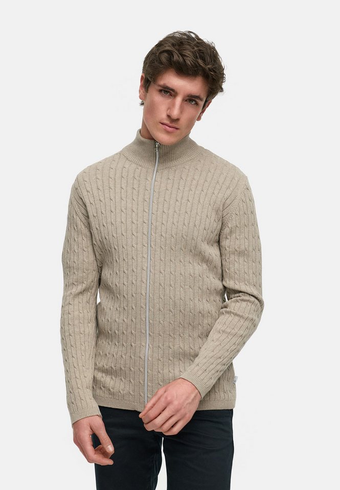 Kronstadt Strickjacke Herren KSCable Herrenstrickjacke aus hochwertigem Jaquard-Feinstrick von Kronstadt