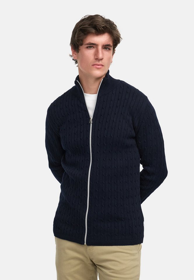 Kronstadt Strickjacke KSCable Zip aus hochwertigem Jaquard-Feinstrick von Kronstadt