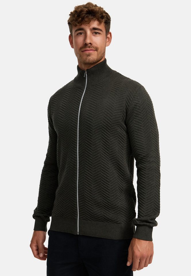 Kronstadt Strickjacke Herren KSCarlo Herrenstrickjacke Fein-Strickjacke mit Stehkragen von Kronstadt