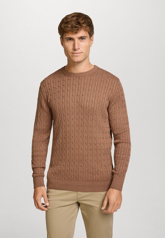 Kronstadt Strickpullover Herren KSCable Pullover Herrenpullover Feinstrickpullover mit Rundhalsausschnitt von Kronstadt