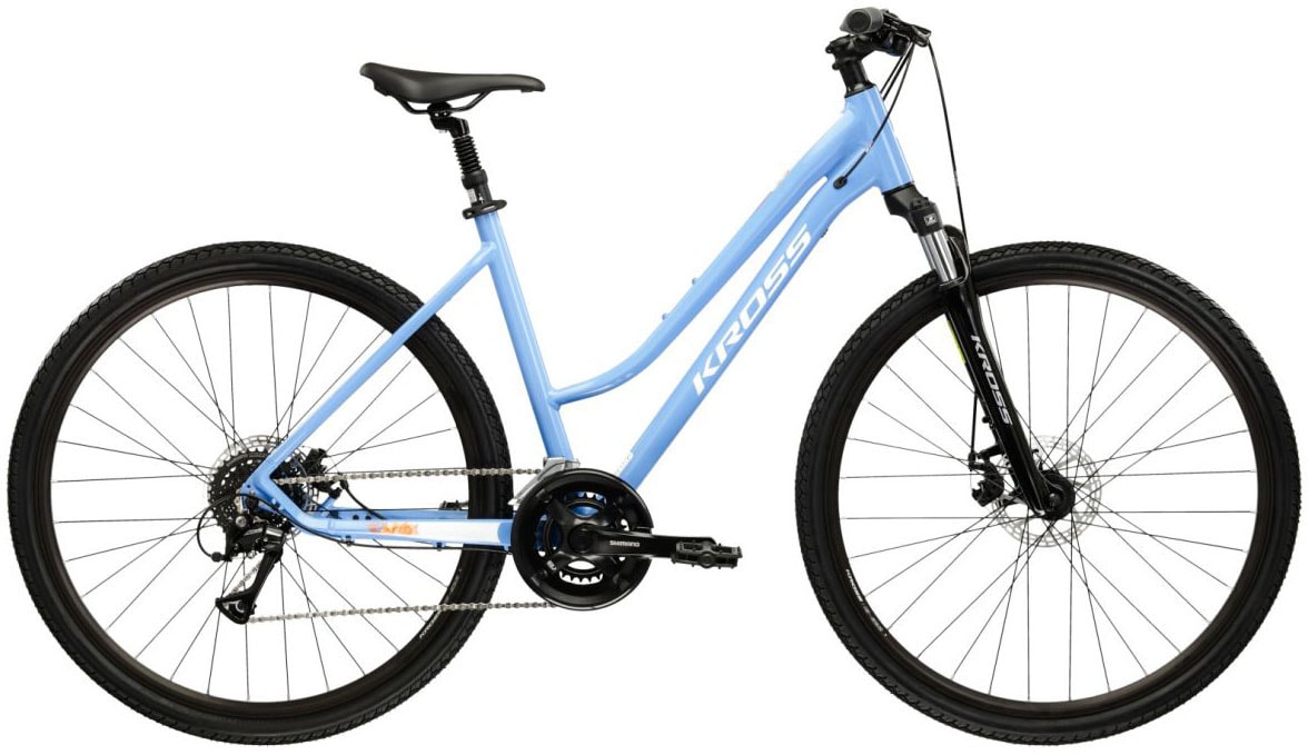 Kross Crossrad "Crossrad Damen 28" Evado 3.0 blau 16 Gänge" 16 Gang Shimano ACERA M3020 Schaltwerk Kettenschaltung von Kross