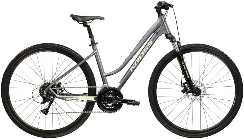Kross Crossrad "Crossrad Damen 28" Evado 3.0 grau 16 Gänge" 16 Gang Shimano ACERA M3020 Schaltwerk Kettenschaltung von Kross