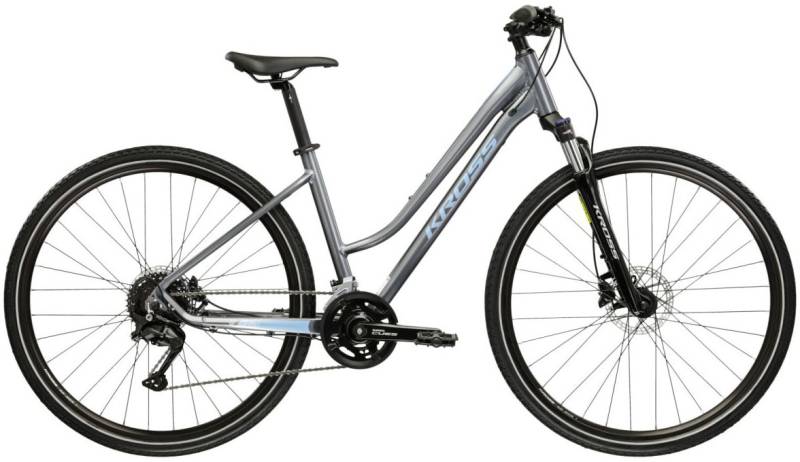 Kross Crossrad "Crossrad Damen 28" Evado 5.0 grau 18 Gänge" 18 Gang Shimano CUES U3020 Schaltwerk Kettenschaltung von Kross