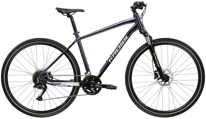 Kross Crossrad "Crossrad Herren 28" Evado 5.0 blau 18 Gänge" 18 Gang Shimano CUES U3020 Schaltwerk Kettenschaltung von Kross