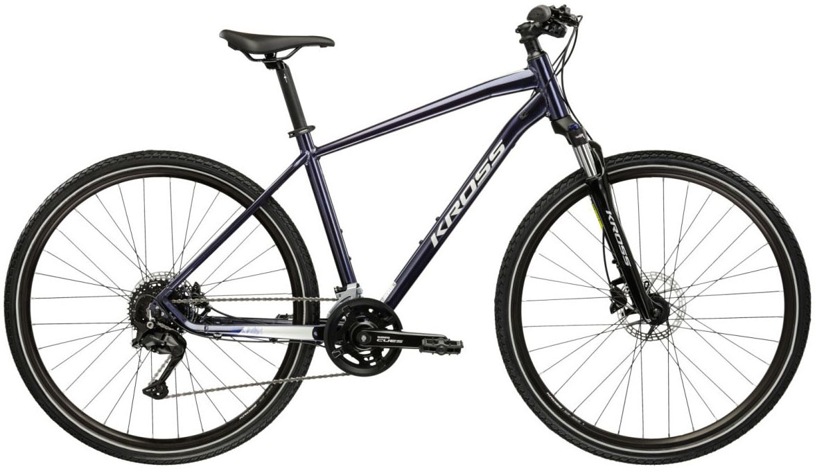Kross Crossrad "Crossrad Herren 28" Evado 5.0 blau 18 Gänge" 18 Gang Shimano CUES U3020 Schaltwerk Kettenschaltung von Kross