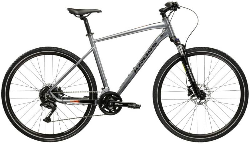Kross Crossrad "Crossrad Herren 28" Evado 5.0 grau 18 Gänge" 18 Gang Shimano CUES U3020 Schaltwerk Kettenschaltung von Kross