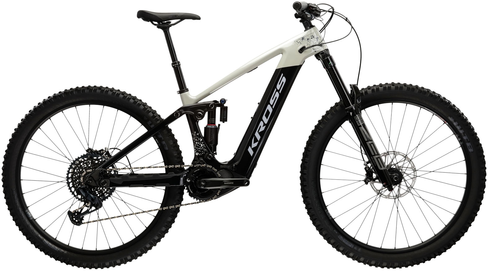 Kross "KROSS E-MTB Moon Boost 1.0 29" grau" 12 Gang SRAM GX EAGLE Schaltwerk Kettenschaltung Mittelmotor 250 W mit Carbon-Rahmen und -Gabel von Kross