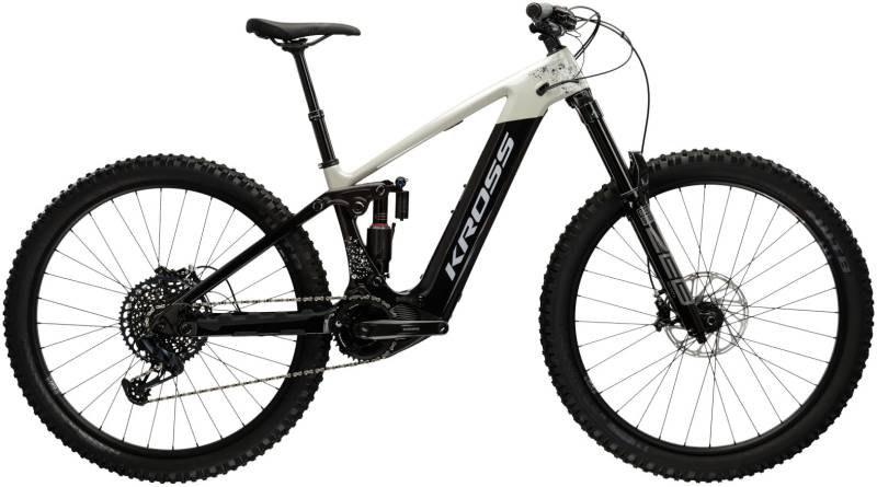 Kross "KROSS E-MTB Moon Boost 1.0 29" grau" 12 Gang SRAM GX EAGLE Schaltwerk Kettenschaltung Mittelmotor 250 W mit Carbon-Rahmen und -Gabel von Kross
