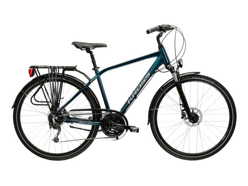 Kross Trekkingrad "KROSS Trekkingrad Herren 28" Explorer 45.0 blau 24 Gänge" 24 Gang Shimano DEORE M592 Schaltwerk Kettenschaltung von Kross