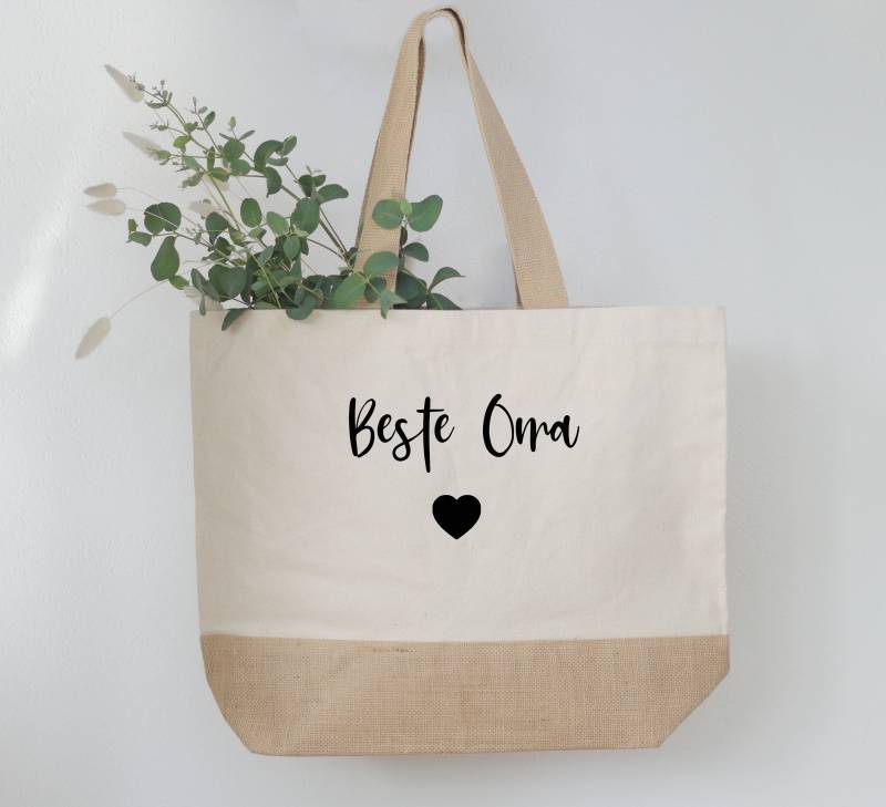 Jutetasche Beste Oma/ Mama/ Bester Papa Jutetasche Beste Oma/ Mama/ Bester Papa von KrueativShirts