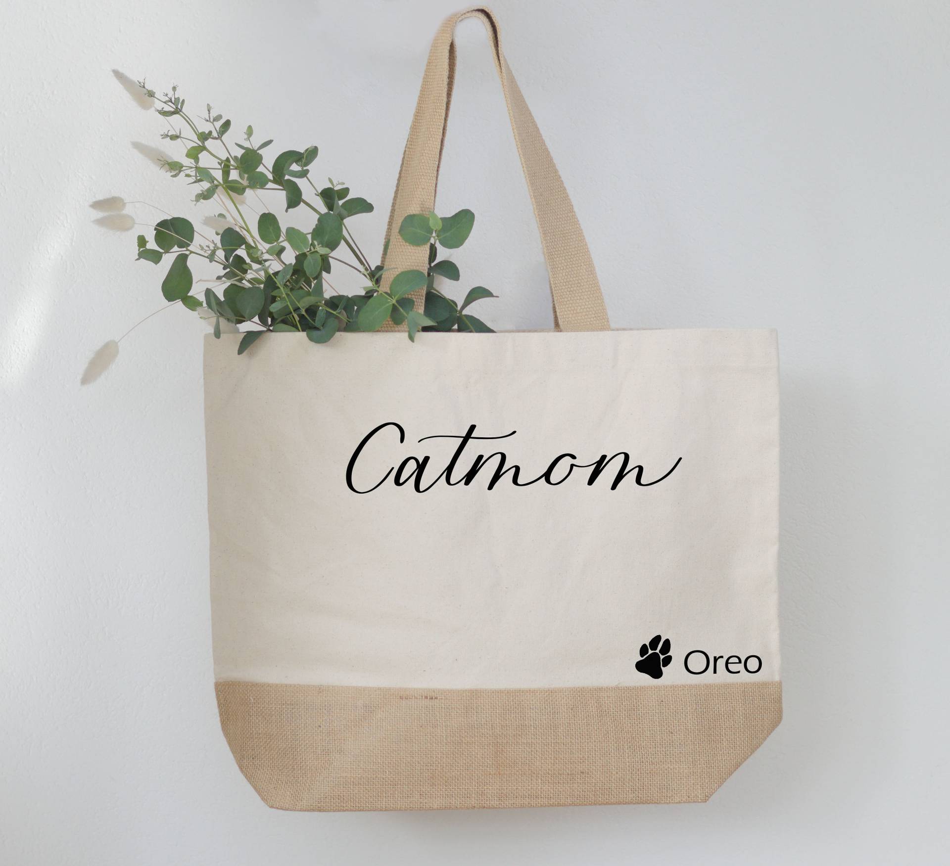 Jutetasche Catmom/ Personalisiert/ Einkaufstasche/ Katzennamen /Tragetasche /Individuelles Geschenk Jutetasche Catmom/ Personalisiert/ Einkaufstasche/ Katzennamen /Tragetasche /Individuelles Geschenk von KrueativShirts