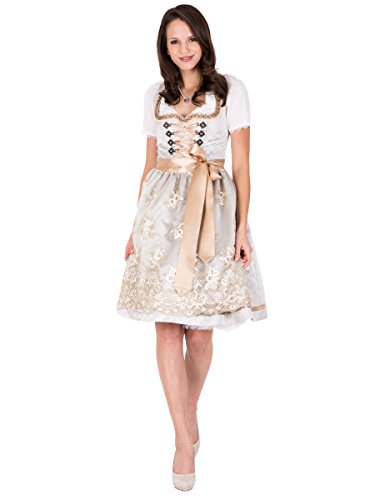 Krüger Collection Dirndl Pompeji 60er Rocklänge Silber (42, Silber) von Krüger Collection